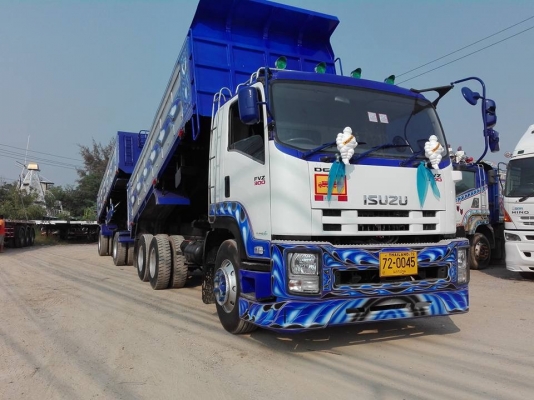 ISUZU เครื่อง 300 แรง ปี 53 กระบะดัมพ์มิเนียมแม่ลูก 2 เพลา พร้อมใช้งาน