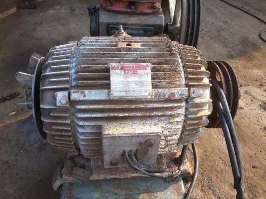 ขายด่วนปั๊มลมยิงบล็อคลม2สูบใหญ่มอเตอร์20HPสามเฟสสภาพเดิมๆพร้อมใช้