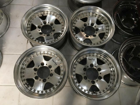 ขายล้อ WORK Deerfield 3 ชิ้นแท้ 15x8 ออฟ0 6รูกระบะ ถูกๆประมูลญี่ปุ่น