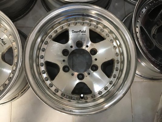 ขายล้อ WORK Deerfield 3 ชิ้นแท้ 15x8 ออฟ0 6รูกระบะ ถูกๆประมูลญี่ปุ่น