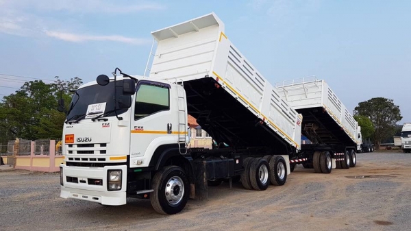 ISUZU FXZ DECA 360 ปี 56 แม่ลูกดัมพ์สามมิตร รถสวยพร้อมใช้ยางดี 80\% คลัสซีสวย เอกสารพร้อมโอน
