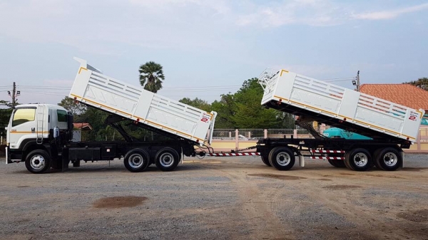 ISUZU FXZ DECA 360 ปี 56 แม่ลูกดัมพ์สามมิตร รถสวยพร้อมใช้ยางดี 80\% คลัสซีสวย เอกสารพร้อมโอน