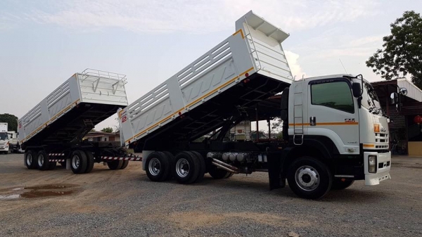 ISUZU FXZ DECA 360 ปี 56 แม่ลูกดัมพ์สามมิตร รถสวยพร้อมใช้ยางดี 80\% คลัสซีสวย เอกสารพร้อมโอน