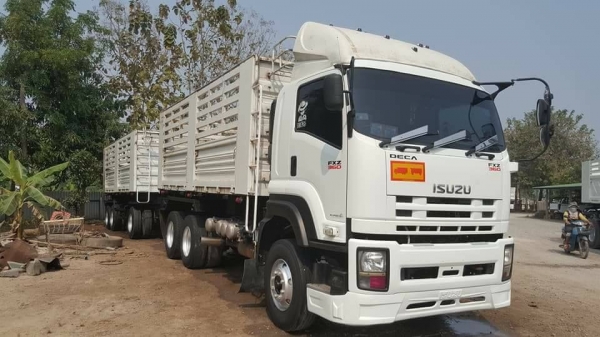 Isuzu 360 แรง ปี 58 #เฟืองช้า แม่ลูกดัมพ์สามมิตร ลูก 3 เพลาแท้ ไมล์สองแสน น้ำหนักบรรทุก 30 ตัน ยาง 80\% พร้อมใช้งานค่ะ