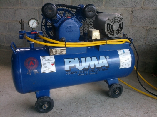ปั๊มลมPUMA1/2HP2สูบ พร้อมสาย+หัว+สายอ่อน สภาพใหม่