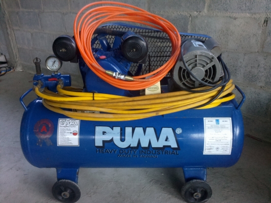 ปั๊มลมPUMA1/2HP2สูบ พร้อมสาย+หัว+สายอ่อน สภาพใหม่
