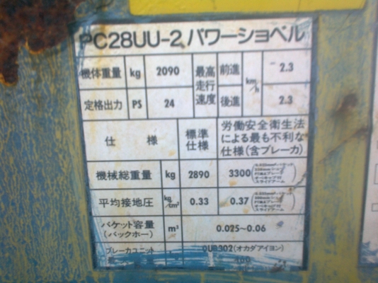 ขายแบคโฮเล็กPC28UU ราคาถูกพร้อมใช้งาน