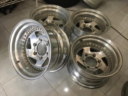 ล้ออแท้ญี่ปุ่นมือ2 3 ชิ้นแท้ ขอบ 15x8.5 ลบ35 6รูกระบะ ลึกๆประมูลญี่ปุ่น