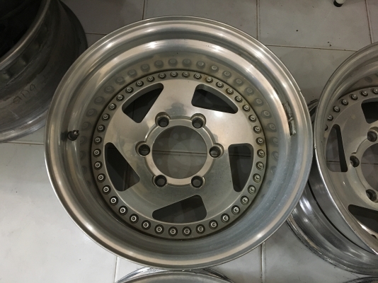 ล้ออแท้ญี่ปุ่นมือ2 3 ชิ้นแท้ ขอบ 15x8.5 ลบ35 6รูกระบะ ลึกๆประมูลญี่ปุ่น