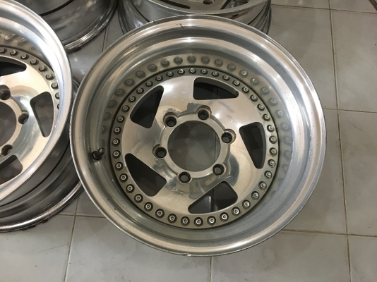 ล้ออแท้ญี่ปุ่นมือ2 3 ชิ้นแท้ ขอบ 15x8.5 ลบ35 6รูกระบะ ลึกๆประมูลญี่ปุ่น