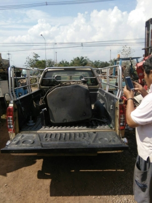 ขอบคุณลูกค้าจาก รังสิตมากครับ มาอุดหนุน ถังน้ำมันรถบรรทุก ขนาด 300 ลิตรพร้อมขาไปใช้งาน