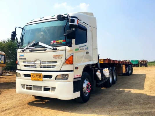 Hino mega 344 แรง ปี 52 พร้อมหางพื้นเรียบ RCK ปี 51 เครื่องดี ยาง 70\% ทะเบียนพร้อม