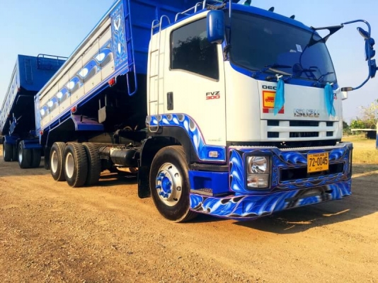 ISUZU เครื่อง 300 แรง ปี 53 กระบะดัมพ์มิเนียมแม่ลูก 2 เพลา น้ำหนักแม่ลูก 19.6 ตัน พร้อมใช้งาน