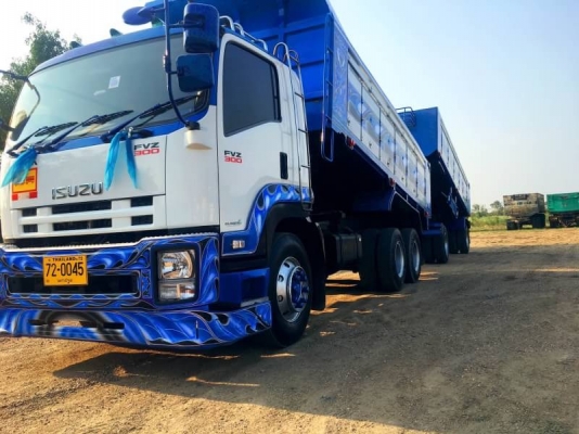 ISUZU เครื่อง 300 แรง ปี 53 กระบะดัมพ์มิเนียมแม่ลูก 2 เพลา น้ำหนักแม่ลูก 19.6 ตัน พร้อมใช้งาน
