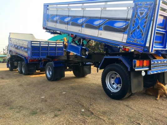 ISUZU เครื่อง 300 แรง ปี 53 กระบะดัมพ์มิเนียมแม่ลูก 2 เพลา น้ำหนักแม่ลูก 19.6 ตัน พร้อมใช้งาน