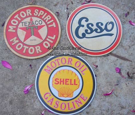 ป้ายเหล็กปั๊มนูน งานสวยมาก เส้นผ่าศูนย์กลาง 30 cm