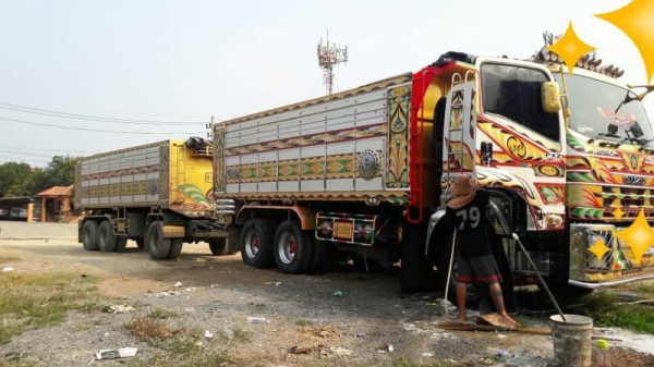 ขาย ISUZU 360 พ่วงแม่ลูก กระบะเนียมคอกเกษตรดั๊ม รถปี 56 ( มี 2 พ่วง )