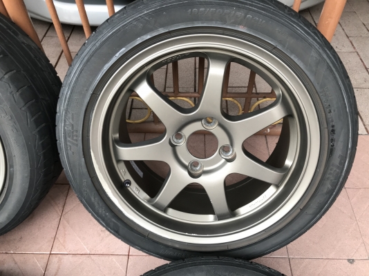 ล้อเเท้ A TECH 15กว้าง6ครึ่งอ๊อฟ38 4รู100เก่านอกสภาพสวยสีเดิมๆตามรูปติดยางปีเก่าใช้ไม่ได้เเล้ว