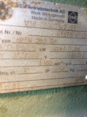 ขายมอเตอร์ 75 Kw สภาพนางฟ้า