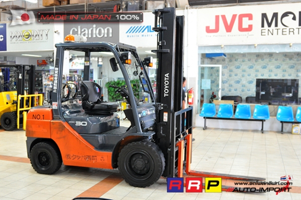 ขายรถโฟล์คลิฟท์มือสอง TOYOTA รุ่น 8FG30-30940 นำเข้าจากประเทศญี่ปุ่น 100\% ไม่เคยใช้งานในไทย ขายรถโฟล์คลิฟท์มือสอง TOYOTA รุ่น 8FG30-30940 นำเข้าจากประเทศญี่ปุ่น 100\% ไม่เคยใช้งานในไทย