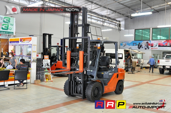 ขายรถโฟล์คลิฟท์มือสอง TOYOTA รุ่น 8FG30-30940 นำเข้าจากประเทศญี่ปุ่น 100\% ไม่เคยใช้งานในไทย ขายรถโฟล์คลิฟท์มือสอง TOYOTA รุ่น 8FG30-30940 นำเข้าจากประเทศญี่ปุ่น 100\% ไม่เคยใช้งานในไทย