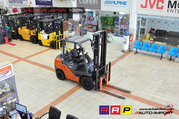 ขายรถโฟล์คลิฟท์มือสอง TOYOTA รุ่น 8FG30-30940 นำเข้าจากประเทศญี่ปุ่น 100\% ไม่เคยใช้งานในไทย ขายรถโฟล์คลิฟท์มือสอง TOYOTA รุ่น 8FG30-30940 นำเข้าจากประเทศญี่ปุ่น 100\% ไม่เคยใช้งานในไทย