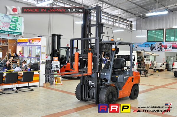 ขายรถโฟล์คลิฟท์มือสอง TOYOTA รุ่น 8FG30-30940 นำเข้าจากประเทศญี่ปุ่น 100\% ไม่เคยใช้งานในไทย ขายรถโฟล์คลิฟท์มือสอง TOYOTA รุ่น 8FG30-30940 นำเข้าจากประเทศญี่ปุ่น 100\% ไม่เคยใช้งานในไทย