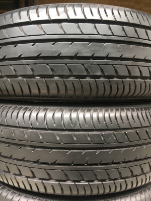 ล้อแม็ก Toyota Vios 12 ก้าน ขอบ 15 สีเทาดำ พร้อมยาง 185-60-15 Yokohama ปี 13