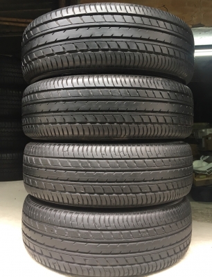 ล้อแม็ก Toyota Vios 12 ก้าน ขอบ 15 สีเทาดำ พร้อมยาง 185-60-15 Yokohama ปี 13