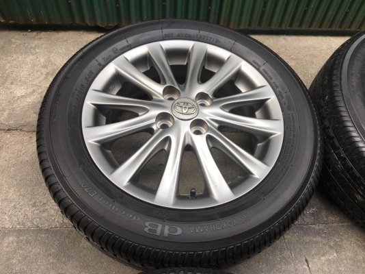 ล้อแม็ก Toyota Vios 12 ก้าน ขอบ 15 สีเทาดำ พร้อมยาง 185-60-15 Yokohama ปี 13