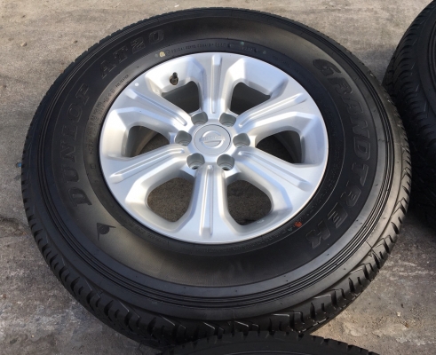 ล้อแม็กป้ายแดง Nissan Navara NP300 ขอบ 16 พร้อมยางใหม่ป้ายแดง Dunlop 255-70-16 ปี 18 สด ใหม่