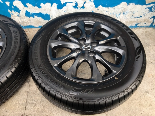 ล้อแม็กป้ายแดง Mazda 2 ขอบ 15 สีดำ มิดไนท์ พร้อมยางป้ายแดง185-65-15 ปี 17 มีตุ่ม เส้นสี