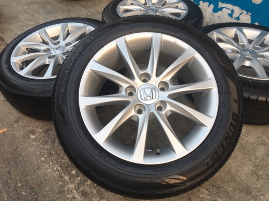 ล้อแม็กป้ายแดง Honda Civic FC ขอบ16 พร้อมยางDunlop 195-60-16 ปลายปี 16 แม็กสวยกริ๊บ ยางมีตุ่มลาง