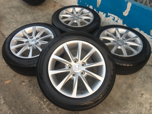 ล้อแม็กป้ายแดง Honda Civic FC ขอบ16 พร้อมยางDunlop 195-60-16 ปลายปี 16 แม็กสวยกริ๊บ ยางมีตุ่มลาง