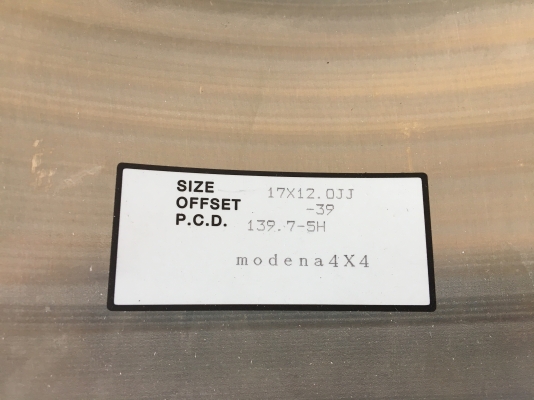 ล้อใหม่ MODENA 4x4 3 ชิ้นแท้ 17x12 ลบ39 5รู139.7 โหดๆ ประมูลญี่ปุ่น ล้อใหม่ MODENA 4x4 3 ชิ้นแท้ 17x12 ลบ39 5รู139.7 โหดๆ ประมูลญี่ปุ่น