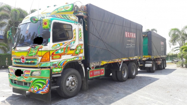 พ่วง 22 ล้อ  ฮีโน่ FM2P 380 กระบะมิเนียมดั้ม - อู่ซุ่นชัยชุดใหญ่ ไมล์ 389,000 กม.ใช้งานน้อย ใส่ของได้ 30 ตันกว่าๆ