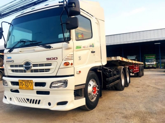 Hino S500 เครื่อง 251 แรง ปี 54 หัวลากพร้อมหาง CIMC 3 เพลาแท้ รถเดิมหัวบาง ยางดี เครื่อง/เกียร์เดิมด