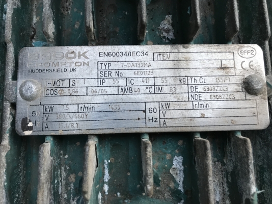 ขายปั้มน้ำหอยโข่ง Kawamoto 80x65 ขนาดเข้า 3นิ้ว ออก 2.5นิ้ว ใบพัดทองเหลือง ชนมอเตอร์ 10HP. 380V สภาพสวย หมุนนิ่ม พร้อมใช้งาน ราคา 14,000 บาท