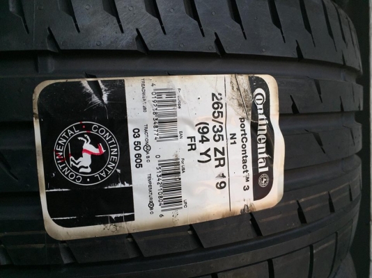 ขายยางใหม่ CONTINENTAL ContiSportContact 3 265-35-19 ปี14 คู่ละ 7,500 บาท