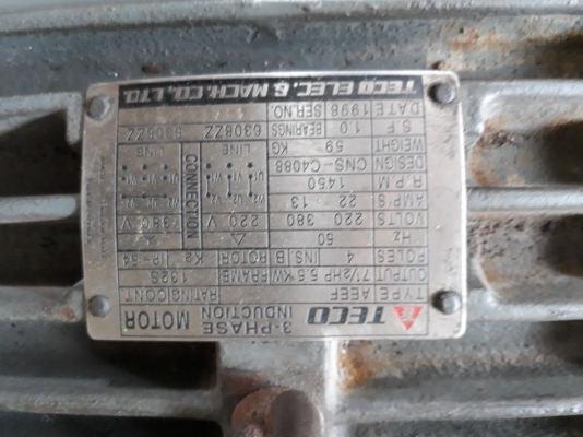 TECO มอเตอร์7.5แรง TECO มอเตอร์7.5แรง