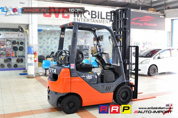 ขายรถโฟล์คลิฟท์มือสอง TOYOTA รุ่น 8FG15-31782 นำเข้าจากประเทศญี่ปุ่น 100\% ไม่เคยใช้งานในไทย