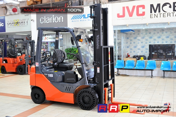 ขายรถโฟล์คลิฟท์มือสอง TOYOTA รุ่น 8FG15-31782 นำเข้าจากประเทศญี่ปุ่น 100\% ไม่เคยใช้งานในไทย