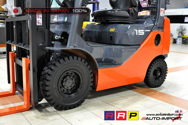 ขายรถโฟล์คลิฟท์มือสอง TOYOTA รุ่น 8FG15-35144 นำเข้าจากประเทศญี่ปุ่น 100\% ไม่เคยใช้งานในไทย