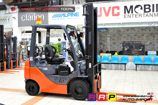 ขายรถโฟล์คลิฟท์มือสอง TOYOTA รุ่น 8FG15-35144 นำเข้าจากประเทศญี่ปุ่น 100\% ไม่เคยใช้งานในไทย