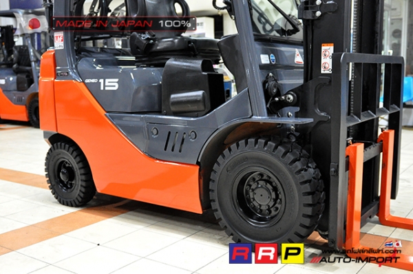 ขายรถโฟล์คลิฟท์มือสอง TOYOTA รุ่น 8FG15-35144 นำเข้าจากประเทศญี่ปุ่น 100\% ไม่เคยใช้งานในไทย