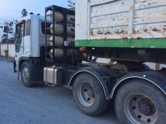 ขายสิบล้อหัวลากโปเฟียพร้อมหางเซมิดั้มHINO FH2Kเครื่องK13D260แรงเชื้อเพลิง 2ระบบน้ำมัน+Ngv