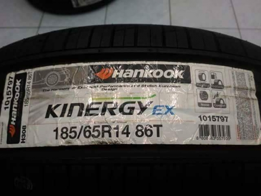 ยางใหม่ Hankook Kinergy H308 185 65 14 ผลิตปี 2017 ขายถูก 4 เส้น 4600.- NET แถมจุ๊บลมให้ 4 ตัว รับบั