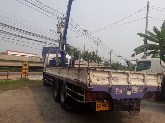 HINO 10 ล้อติดตั้งเครน  TADANO 5 ตัน 4 ปลอก 3 ชัก ปี 2012 เครื่อง 212 แรง กระบะยาว 6.50 เมตร