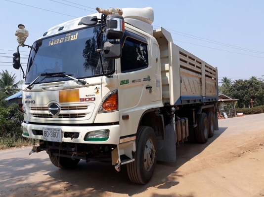 Hino 344 แรง ปี 57 ไมล์สามหมื่น แม่เดี่ยวดัมพ์สามมิตร มีระบบลากพ่วง ทะเบียนพร้อม