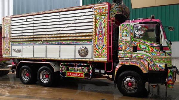 พ่วง22ล้อ ISUZU FXZ360 ปี53 ไมล์ 500,000 กม. กระบะมิเนียม - ดั้ม อู่ เอส ที ใส่ของได้ 29.700 กก.